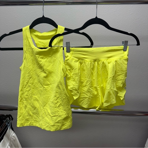 lululemon athletica Tops - Lululemon Neon Yellow set! Align tank and flowy shorts